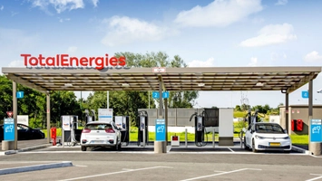 TotalEnergies public EV charging station serving electric vehicles in France